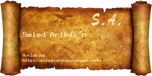Smied Arikán névjegykártya